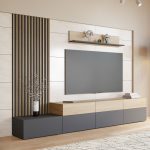 Σύνθετο Σαλονιού Narezi II-Ανθρακί - Φυσικό