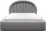 Επενδυμένο κρεβάτι Circle-180 x 200-Γκρι Ανοιχτό - Image 4