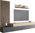 Σύνθετο Σαλονιού Narezi II-Ανθρακί - Φυσικό - Image 2