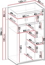 Ντουλάπα Elena 3DM Plus-Cashmere - Image 3