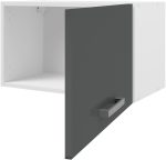 Κρεμαστό ντουλάπι Jeden 60B-Γκρι Γυαλιστερό - Λευκό - Image 6