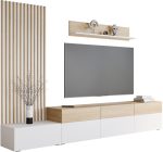 Σύνθετο Σαλονιού Narezi II-Λευκό - Φυσικό - Image 2