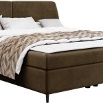 Επενδυμένο κρεβάτι Madryt-160 x 200-Καφέ