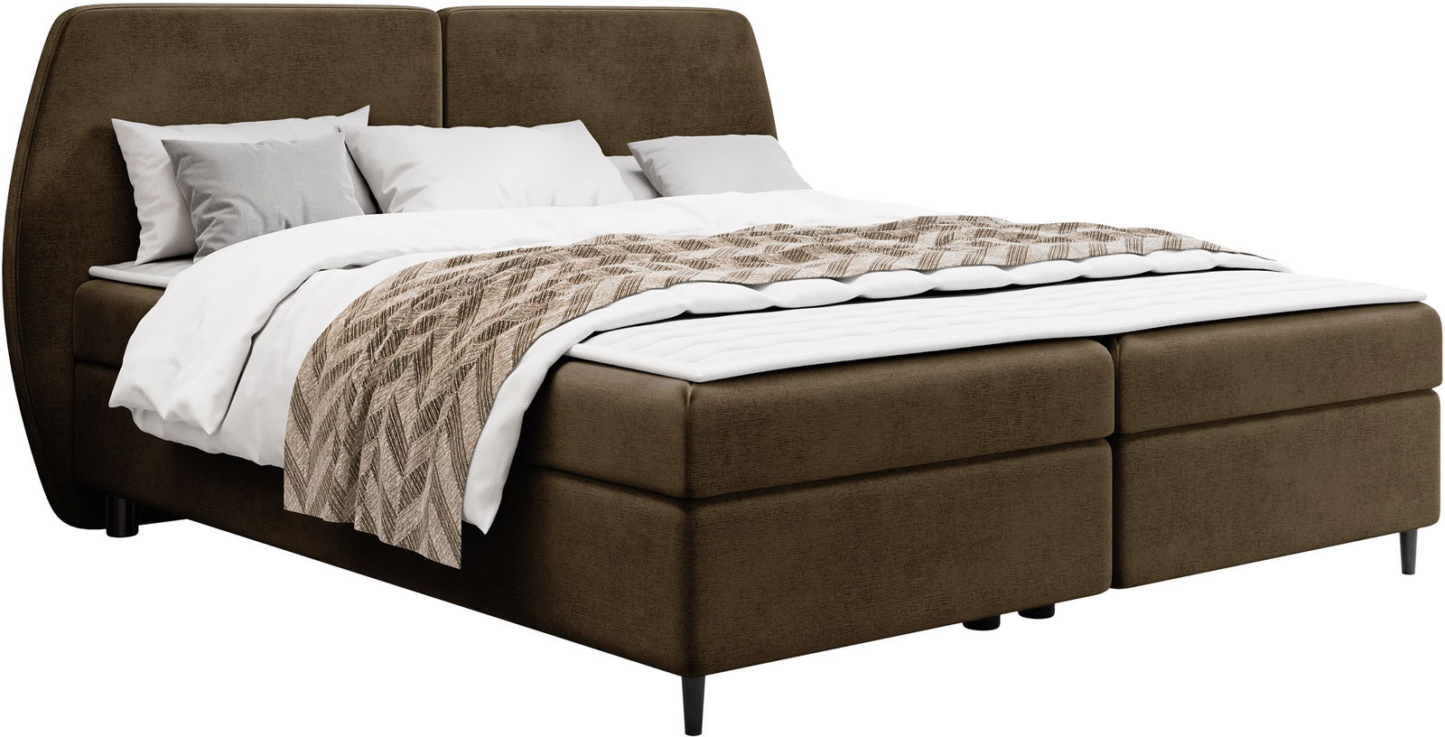 38jiqf9cx7kvi43kd8iqmhot7o0j Επενδυμένο κρεβάτι Madryt-160 x 200-Καφέ - Image 1