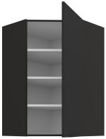 Κρεμαστό ντουλάπι γωνιακό Arianna 60x60 GN 90 1F-Μαύρο - Image 2