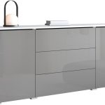 Μπουφές Vera-Λευκό-Γκρι Γυαλιστερό