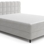 Επενδυμένο κρεβάτι Mecan-Γκρι-140 x 200