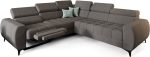Γωνιακός καναπές Calyra II Relax-Γκρι Σκούρο-Αριστερή