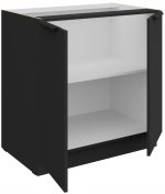 Επιδαπέδιο ντουλάπι Arianna 80 D 2F BB-Μαύρο - Image 2