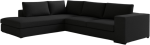 Γωνιακός καναπές Carla-Δεξιά-260φ 200β-Μαύρο