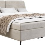 Επενδυμένο κρεβάτι Madryt-160 x 200-Κρεμ