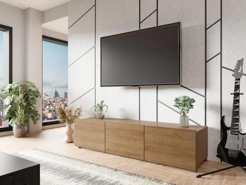 8k453uvalm39ttli6go3gv4v11k6 Έπιπλο τηλεόρασης Calabrini-Φυσικό-Μήκος: 150 εκ. - Image 1