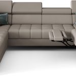 Γωνιακός καναπές Calyra Max I Relax Lthr-Γκρεζ-Αριστερή
