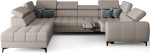Γωνιακός καναπές Calyra Max I Relax Lthr-Γκρεζ-Αριστερή