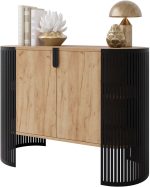 Μπουφές Fikoli-Φυσικό - Μαύρο - Image 4