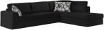 Γωνιακός καναπές Must-Δεξιά-275φ 210β-Μαύρο