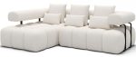 Γωνιακός Καναπές Velly-Λευκό-Αριστερή