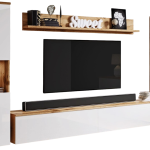 Σύνθετο σαλονιού Paris Xl-Φυσικό - Λευκό Γυαλιστερό