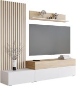 Σύνθετο Σαλονιού Narezi I-Λευκό - Φυσικό