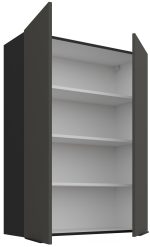 Κρεμαστό ντουλάπι Arianna 80 G 108 2F-Γκρι - Image 2