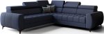 Γωνιακός καναπές Calyra Max Lthr-Μπλε Σκούρο-Αριστερή