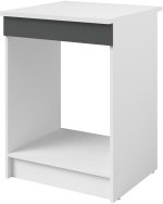 Επιδαπέδιο ντουλάπι φούρνου Jeden 60-Γκρι Γυαλιστερό - Λευκό - Image 3