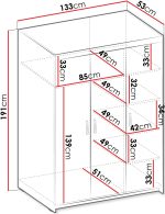 Ντουλάπα τρίφυλλη Elena 3D-Cashmere-Με καθρέπτη - Image 3