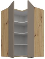 Κρεμαστό ντουλάπι γωνιακό Arianna 60x60 GN 90 2F-Γκρέζ - Image 2