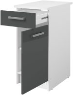 Επιδαπέδιο ντουλάπι Jeden 40 2D-Γκρι Γυαλιστερό - Λευκό - Image 5