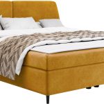 Επενδυμένο κρεβάτι Madryt-140 x 200-Μουσταρδί