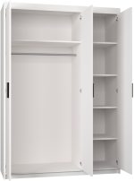 Ντουλάπα τρίφυλλη Elena 3D-Λευκό-Με καθρέπτη - Image 4