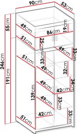 Ντουλάπα Elena 2D plus-Φυσικό-Με καθρέπτη - Image 3