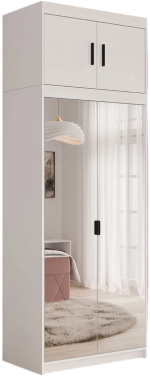 Ντουλάπα Elena 2D plus-Λευκό-Με καθρέπτη