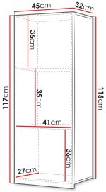 Κρεμαστό ντουλάπι Calabrini-Φυσικό Σκούρο - Image 3