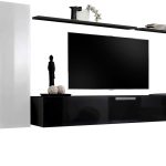 Σύνθετο σαλονιού Swiss I-Λευκό - Μαύρο