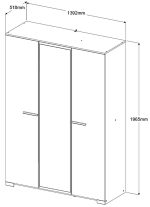 Ντουλάπα Railly τρίφυλλη - Image 3