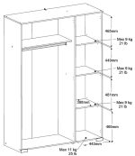 Ντουλάπα Railly τρίφυλλη - Image 4