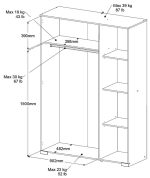 Ντουλάπα Railly τρίφυλλη - Image 5