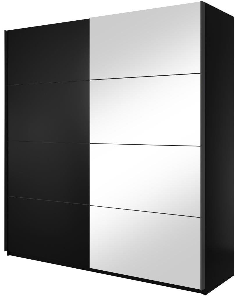 Ντουλάπα συρόμενη Delta II-180 x 61 x 210 εκ.-Μαύρο - Image 1