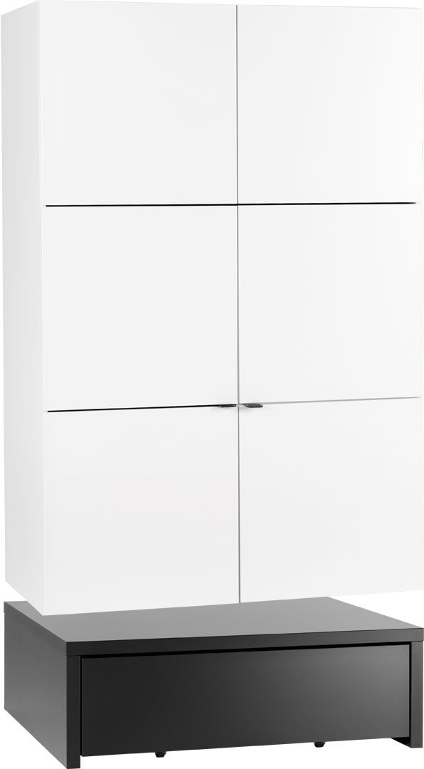 image_124637_youngusers_szafa_2d_podest_1 Ντουλάπα Young δίφυλλη με συρτάρι-107 x 53 x 194 εκ.-Λευκό - Μαύρο - Image 1