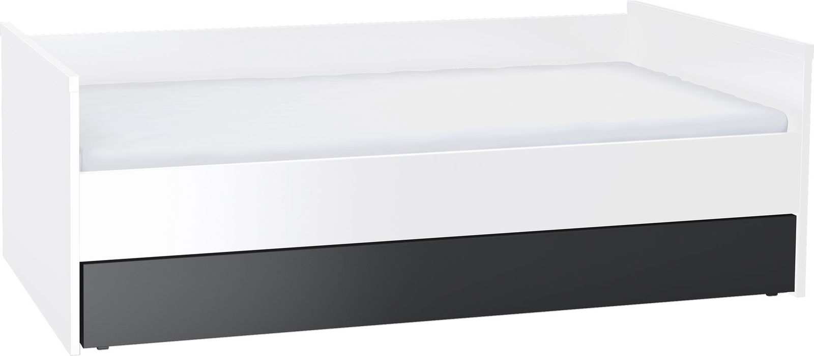 Καναπές - Κρεβάτι Young με συρτάρι-Λευκό - Μαύρο - Image 1