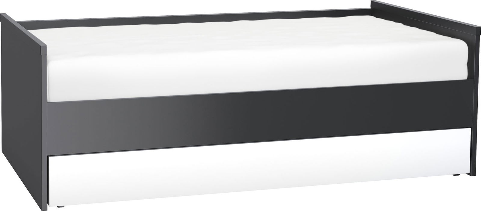 Καναπές - Κρεβάτι Young με συρτάρι-Μαύρο - Λευκό - Image 1