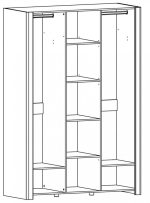Ντουλάπα Olavo τρίφυλλη - Image 4
