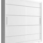 Ντουλάπα Maritina συρόμενη-200 x 62 x 214 εκ.-Λευκό