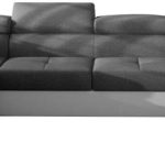 Γωνιακός καναπές Ollenne-Αριστερή-Λευκό - Γκρι