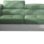 Γωνιακός καναπές Ollenne-Αριστερή-Λευκό - Πράσινο