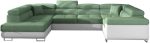 Γωνιακός καναπές Ollenne-Αριστερή-Λευκό - Πράσινο