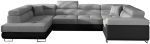 Γωνιακός καναπές Ollenne-Αριστερή-Μαύρο - Γκρι