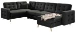 Γωνιακός καναπές Amelion Plus-Μαύρο