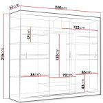 Ντουλάπα Vista-Μήκος: 250 εκ.-Λευκό - Image 4